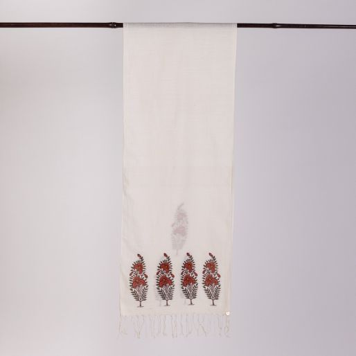 khadi printed scarf-small (Mangal Tulsi)