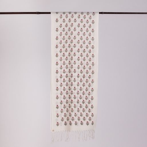 khadi printed scarf-small (Mini Poppy)