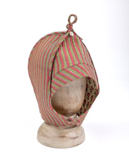 Pixie Hat (Pink & Green Stripes / Scabious)-18 Months