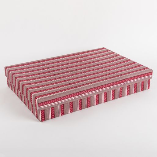 Flat Utility Box (Violet Pink Pise Stripes)