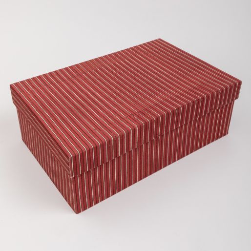Utility Box Red Maroon Stripes