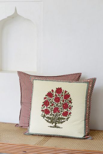 French Traditionally Quilted Cushion  Cover 65 x 65 Cms