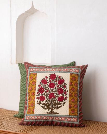 French Traditionally Quilted Cushion Cover  65 x 65 Cms.