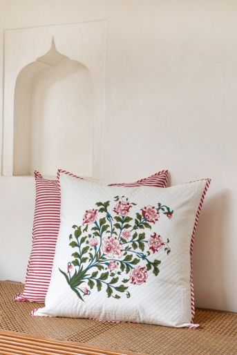 French Traditionally Quilted Cushion Cover 65 X 65 Cms